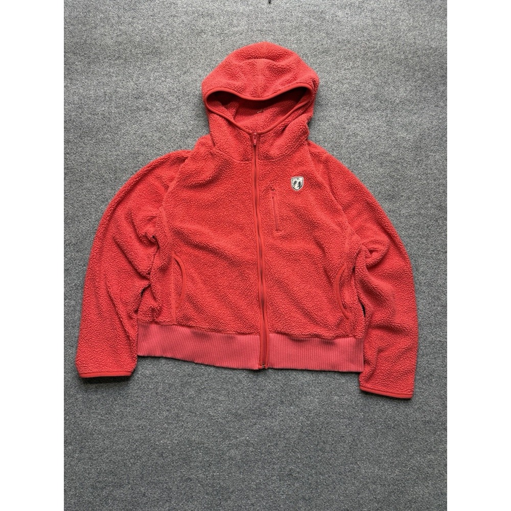 American Eagle Hooded Jacket Size Women's Xxl Sherpa Pinkish/red